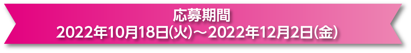 応募期間：2021年10月19日(火)〜12月3日(金)